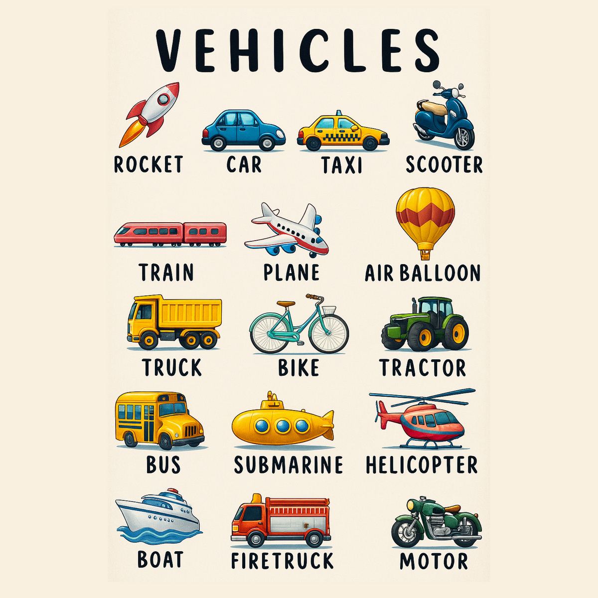 Vehicles for Little Learners Sticker Set