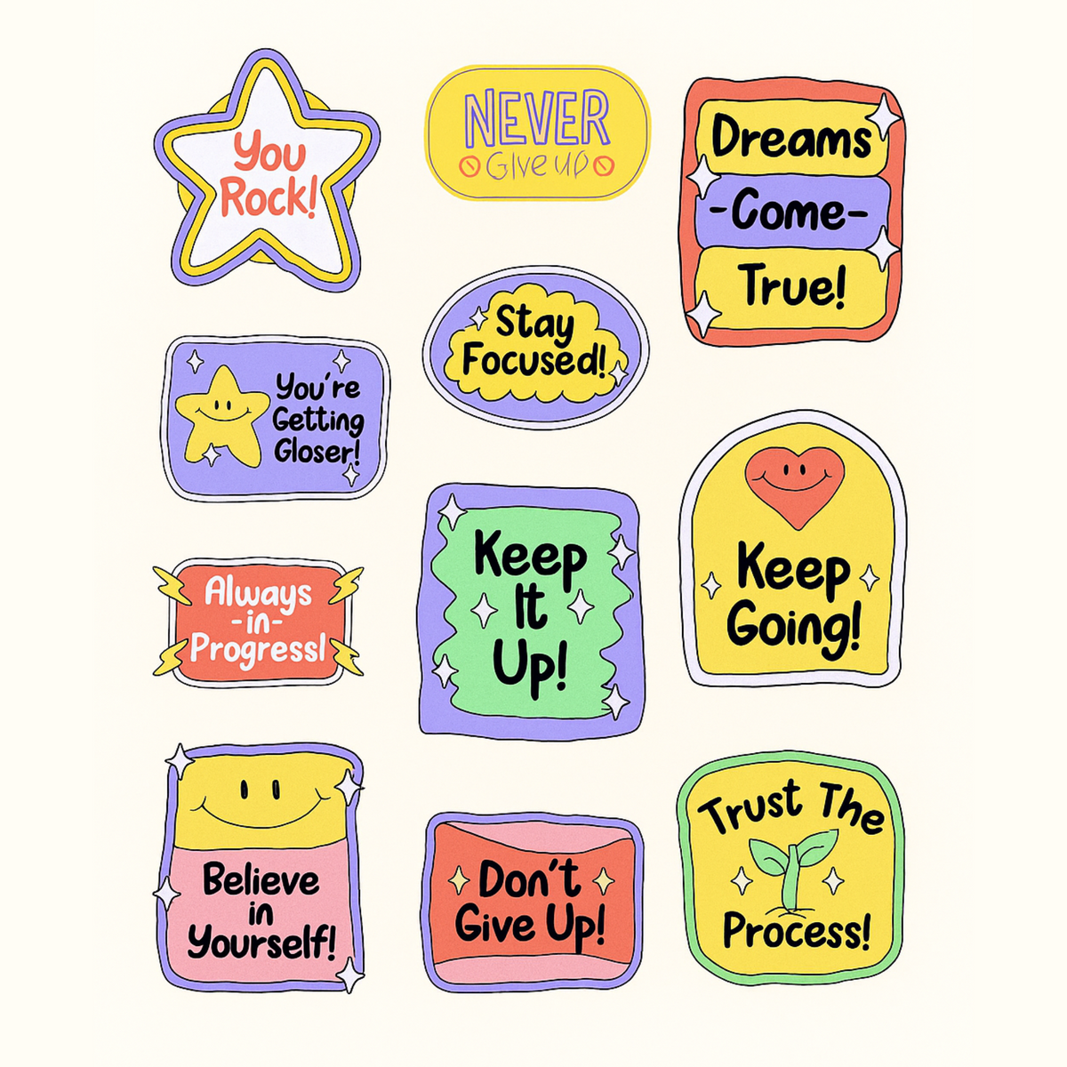 Words of Affirmations Sticker Set