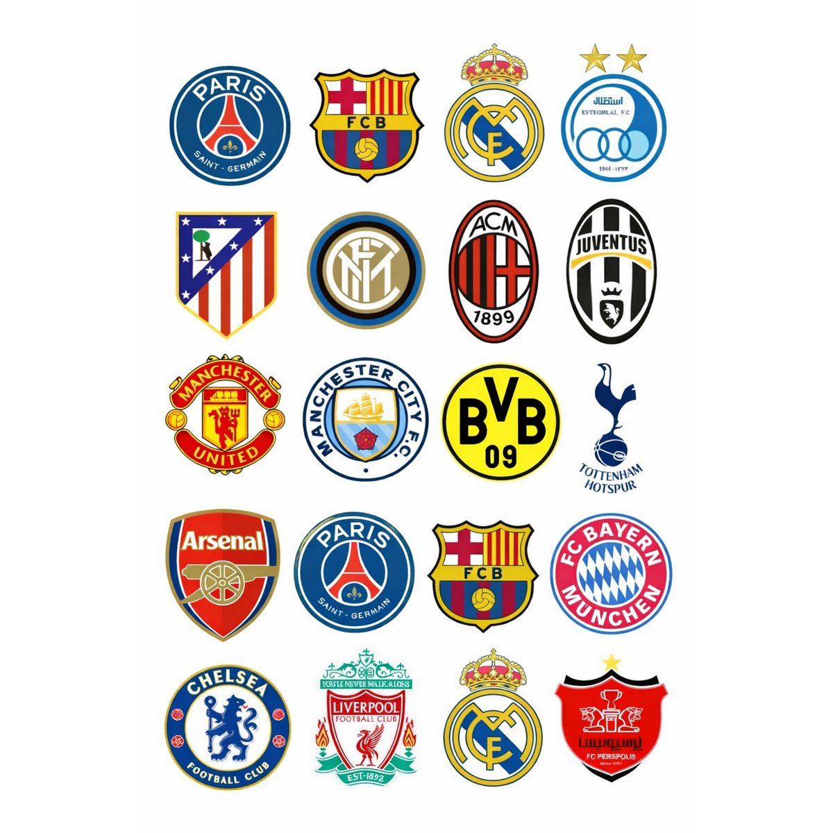 Legends of Football Sticker Set