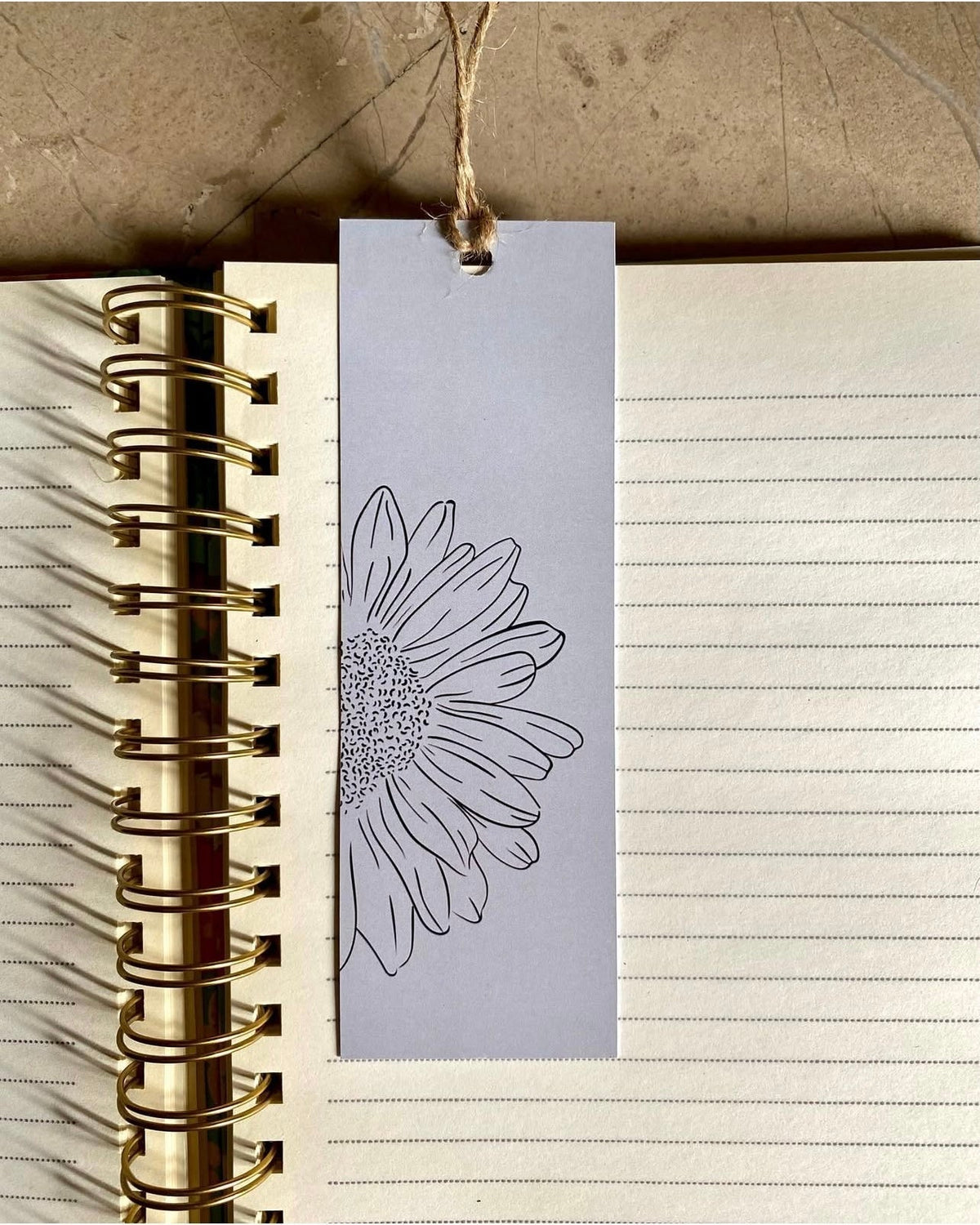 Grey Flower Bookmark