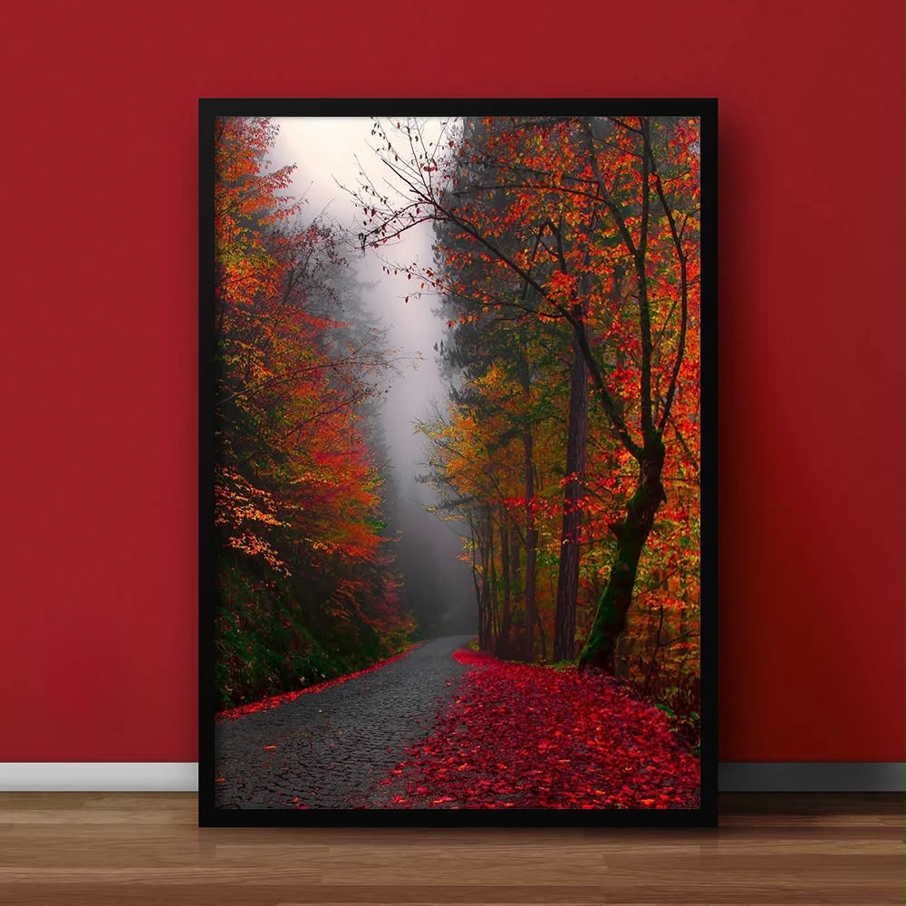 Autumn Forest Path Canvas Wall Art