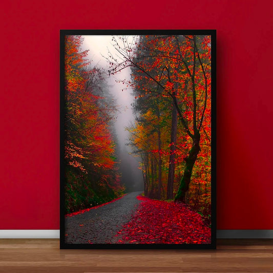 Autumn Forest Path Canvas Wall Art
