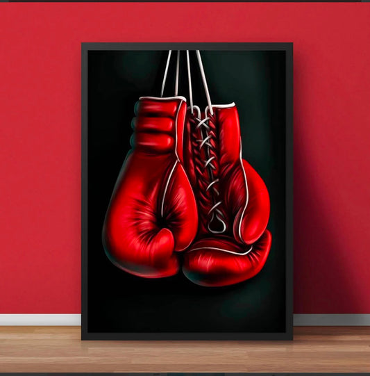 Red Boxing Gloves Canvas Wall Art
