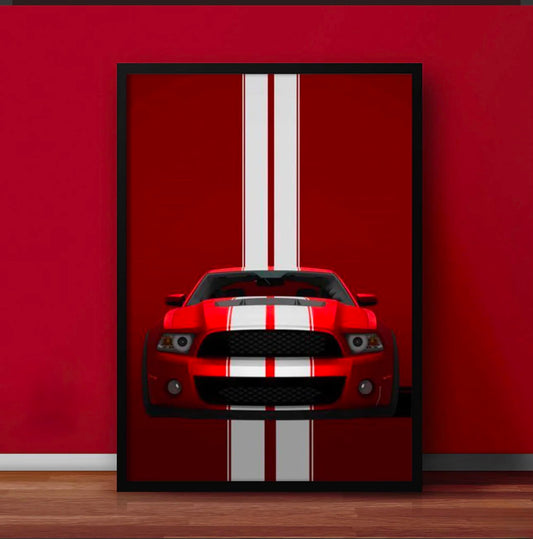 Classic Red Muscle Car Canvas Wall Art