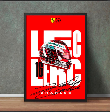 Charles Leclerc Formula 1 Canvas Wall Art