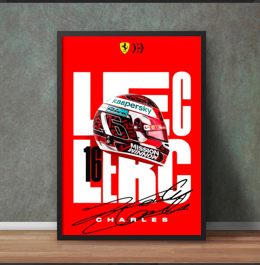 Charles Leclerc Formula 1 Canvas Wall Art